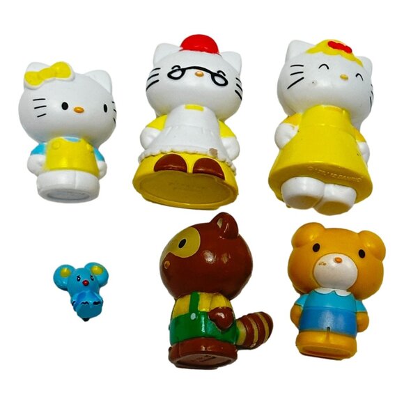 Sanrio Hello Kitty PVC Mini Figures Lot 6 Joey Mama Grand Mother Racoon Bear - Picture 4 of 10